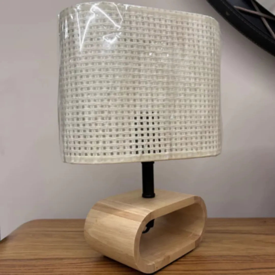 Abajur em Madeira e Palha - Luci Express | Toque com Estilo