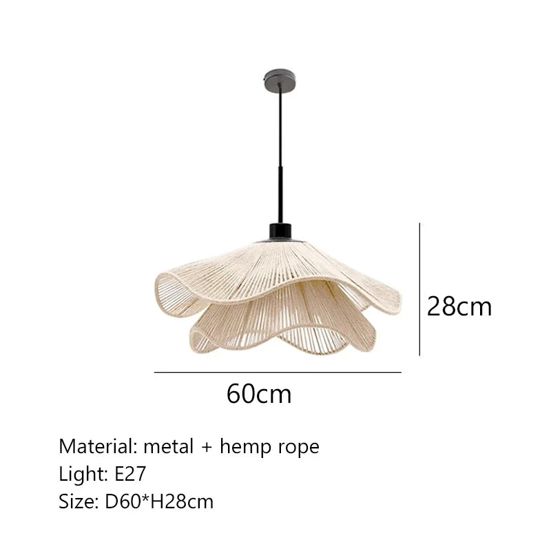 Nordic Minimalist Wabi Sabi Hemp Rope Chandelier