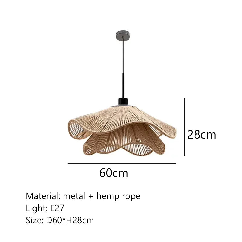 Nordic Minimalist Wabi Sabi Hemp Rope Chandelier