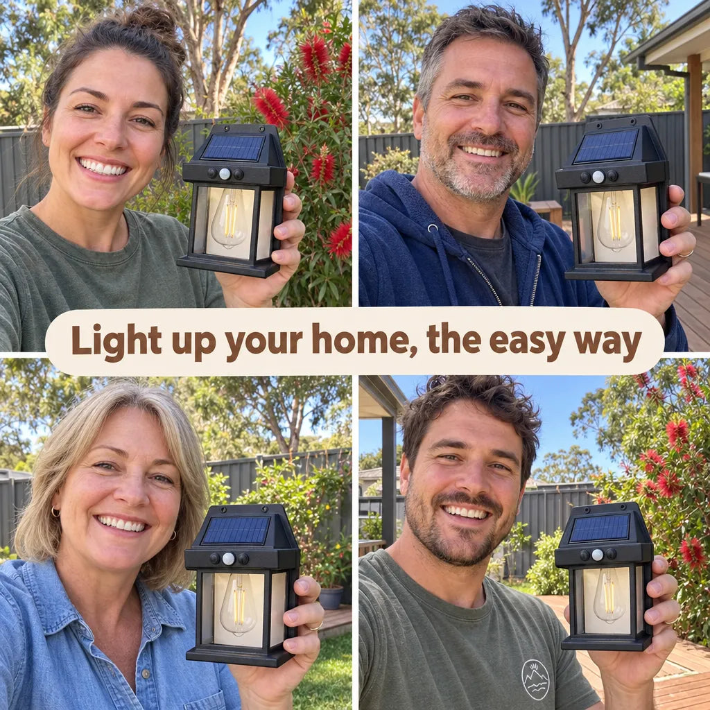 Customers showing their solar wall lights at home