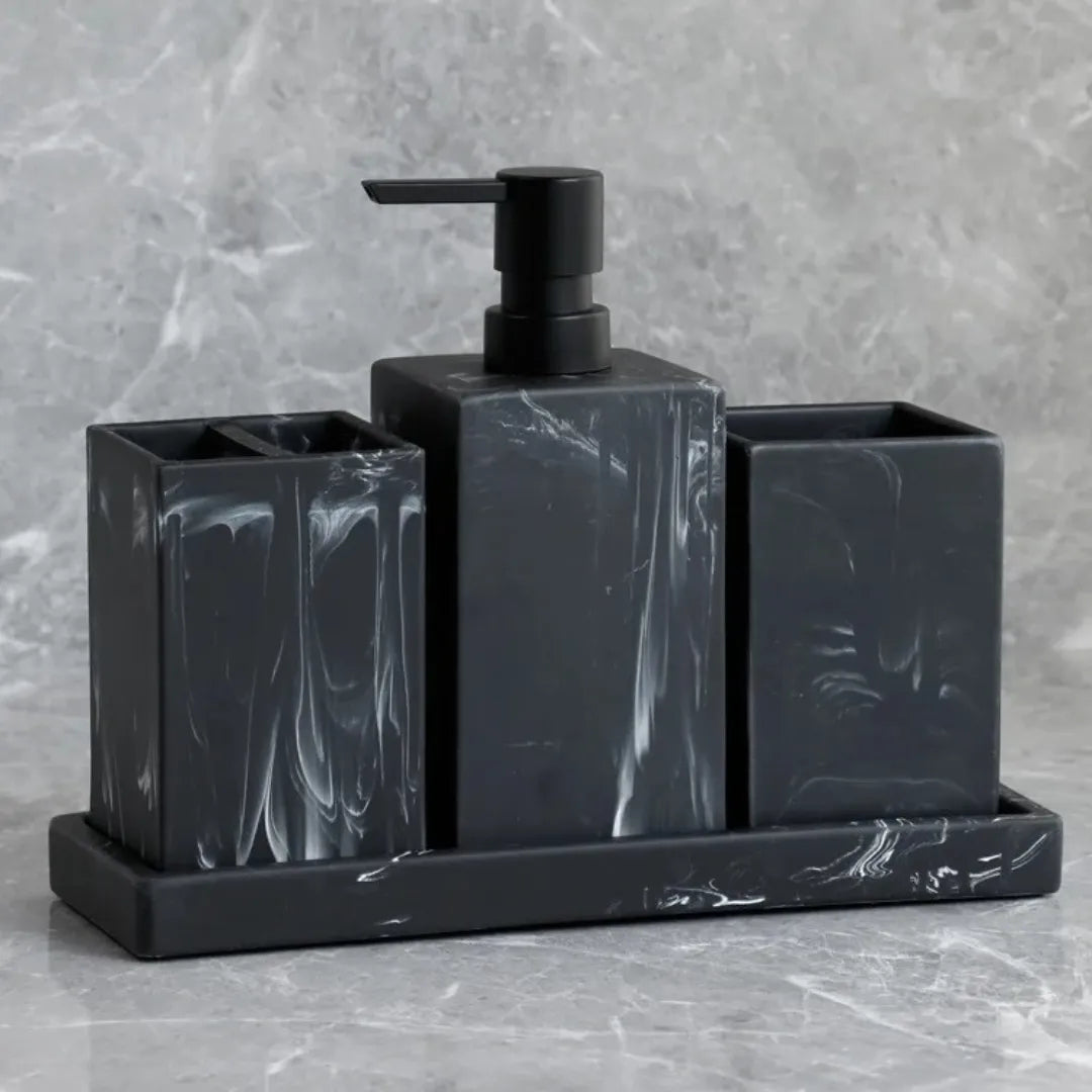 Kit Banheiro em Resina Padrão Mármore - Luci Express