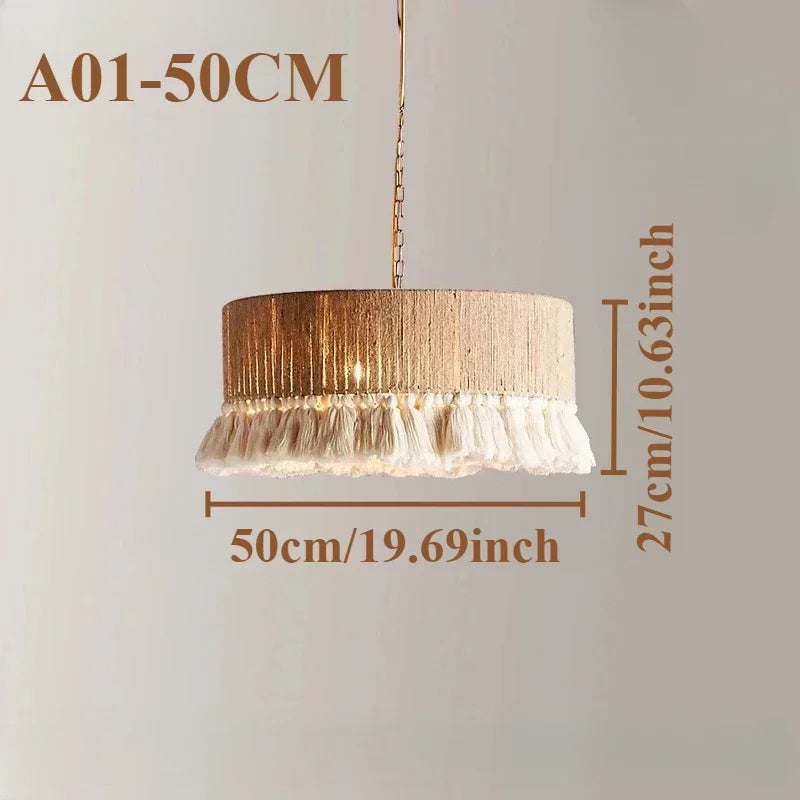 Suspensions bohèmes vintage en macramé tissé à la main