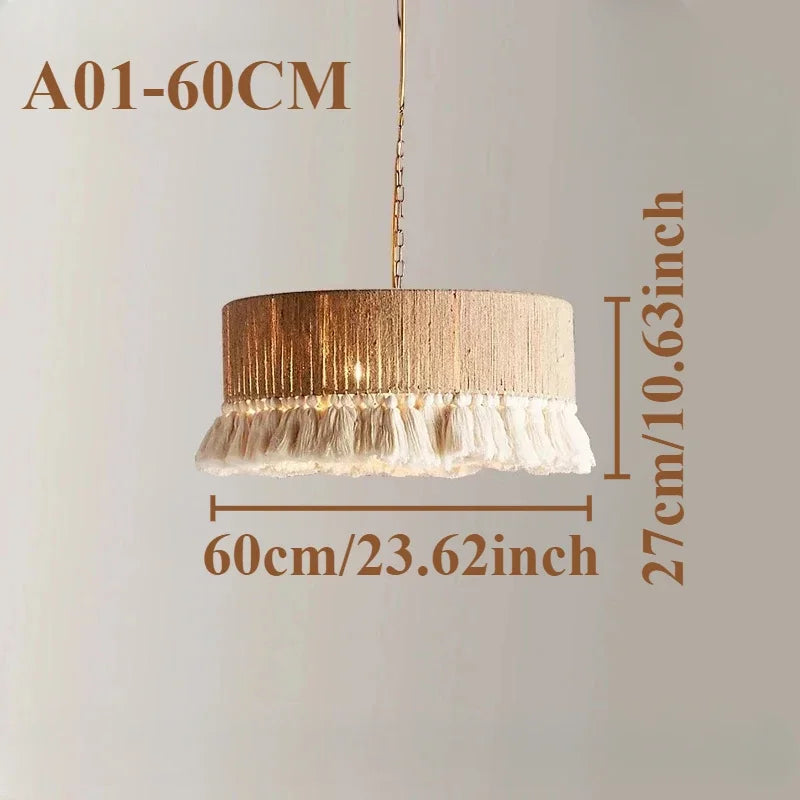 Suspensions bohèmes vintage en macramé tissé à la main