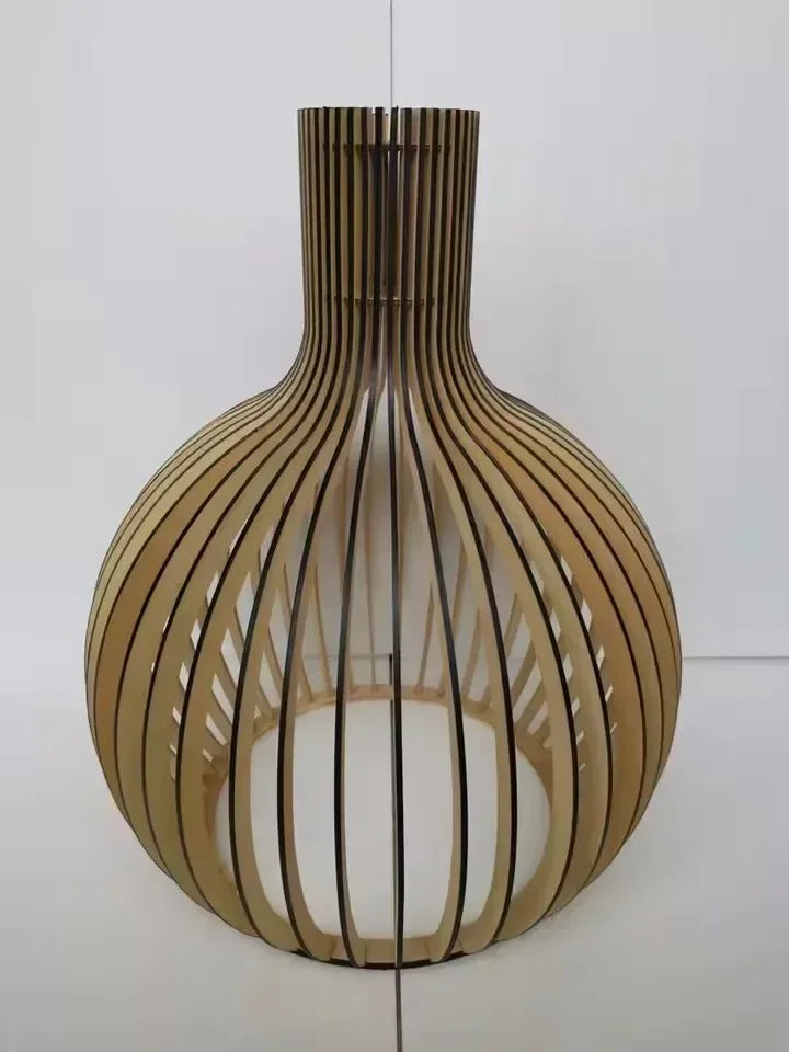 Nordic Wooden Pendant Light - Modern Ceiling Suspension