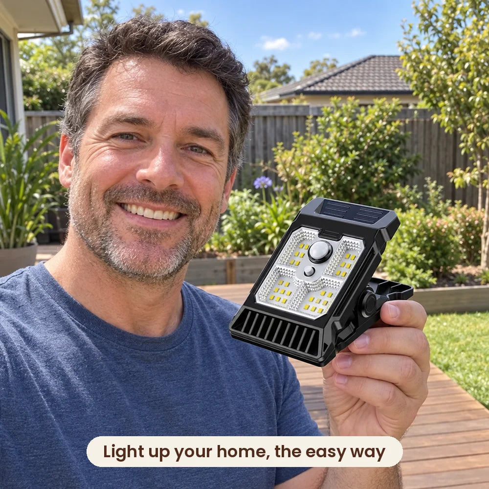 Man holding the HiLuci Clip-On Sensor Light