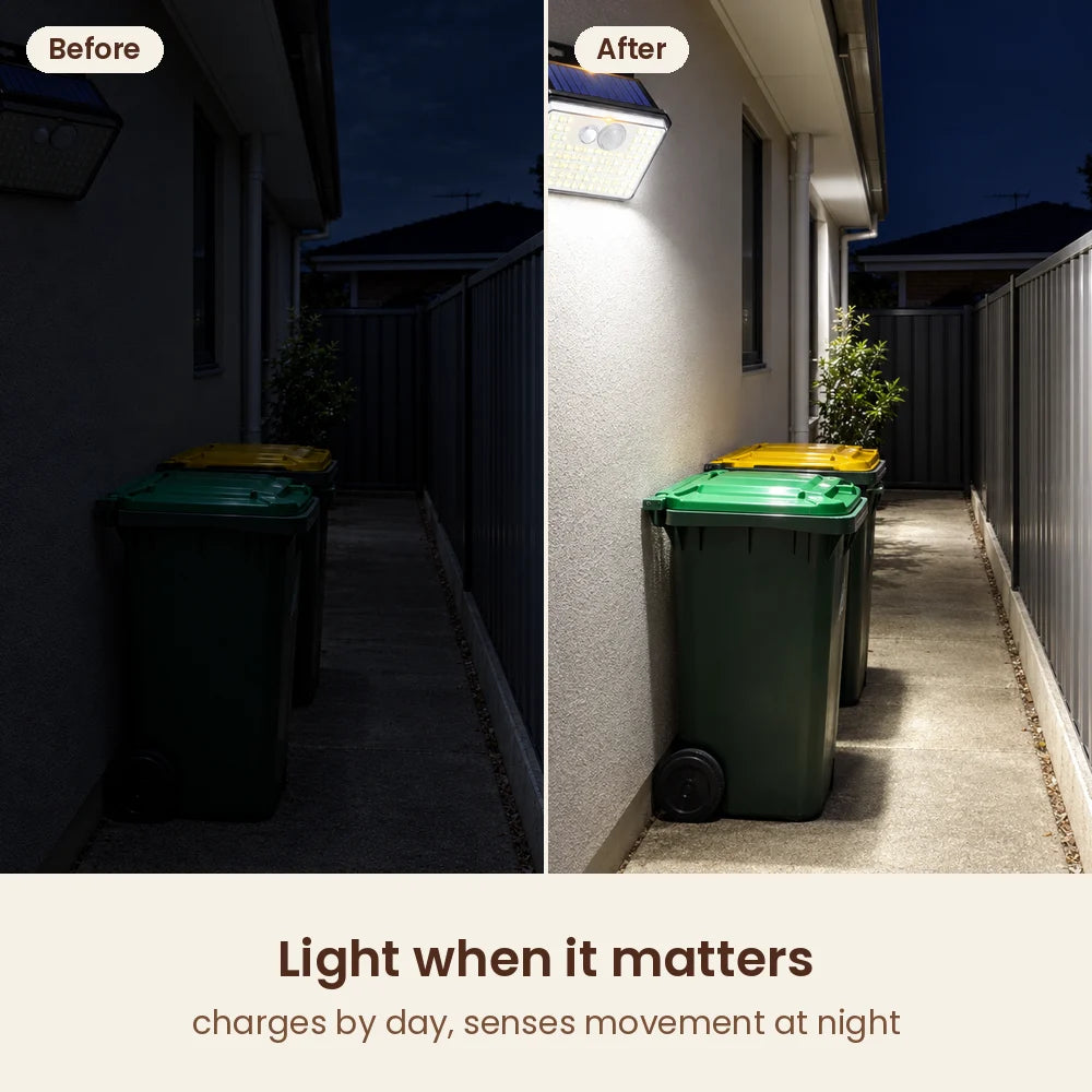 Side passage before and after the HiLuci Motion Security Light
