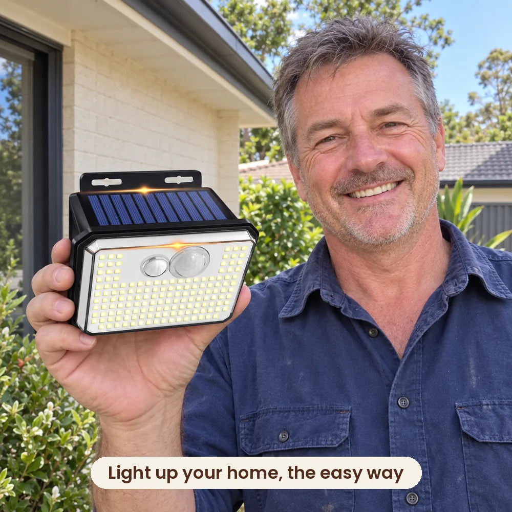 Man holding the HiLuci Motion Security Light